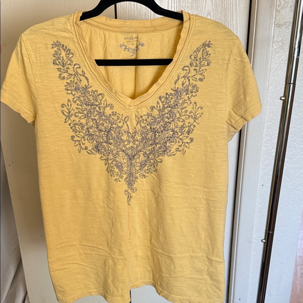Sonoma Yellow Short Sleeve Embroidered Tee